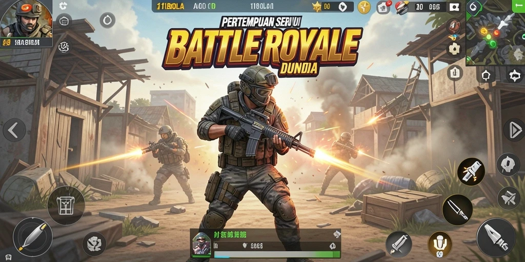 Tangkapan layar utama <strong>11BOLA</strong> menunjukkan aksi seru dalam pertempuran Battle Royale.