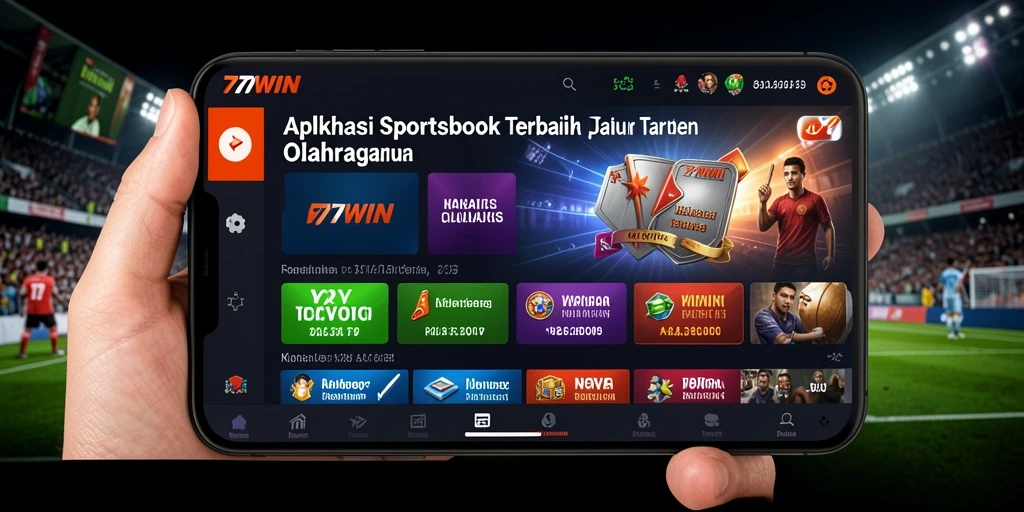Tampilan menarik dari aplikasi taruhan olahraga 77WIN.
