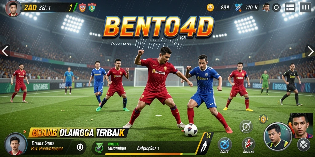 Screenshot gameplay BENTO4D yang menunjukkan aksi olahraga seru.