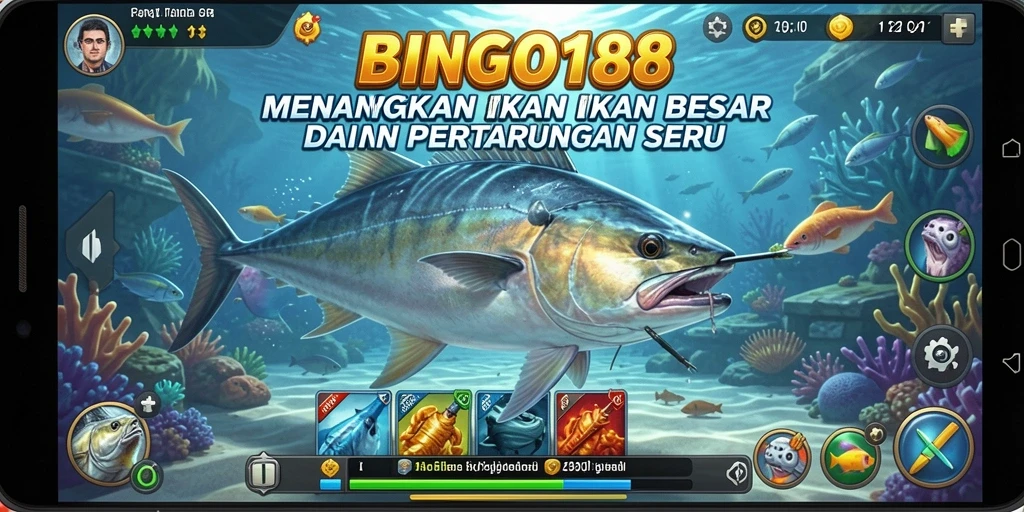 Tampilan menakjubkan dalam BINGO188 saat menangkap ikan.