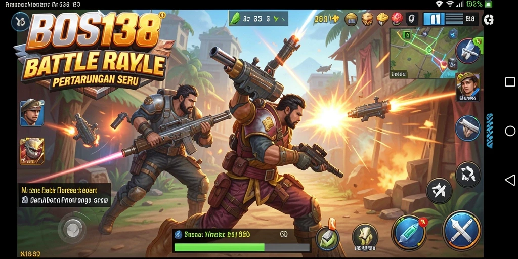 Tampilan seru dari gameplay <strong>BOS138</strong> yang penuh aksi Battle Royale.