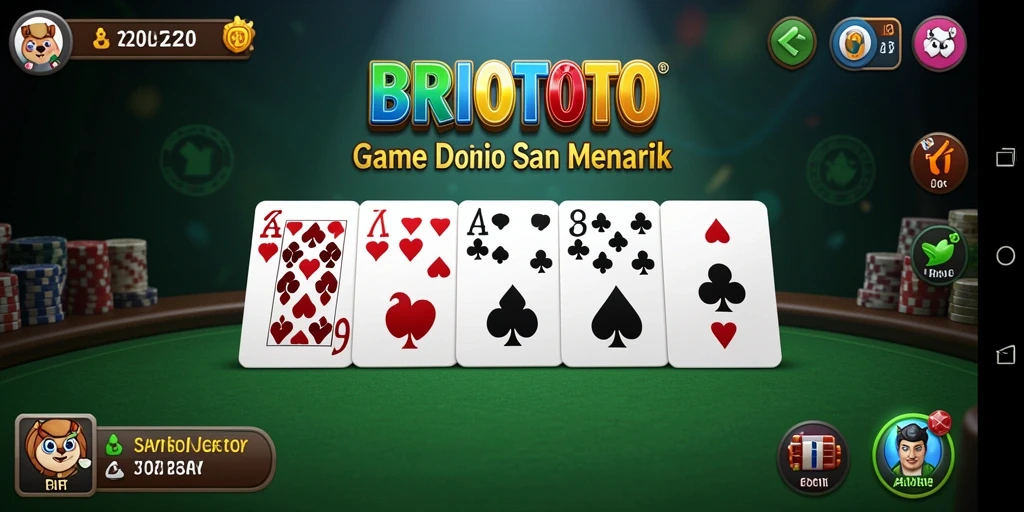 Tampilan gameplay seru di BRIOTOTO dengan domino.