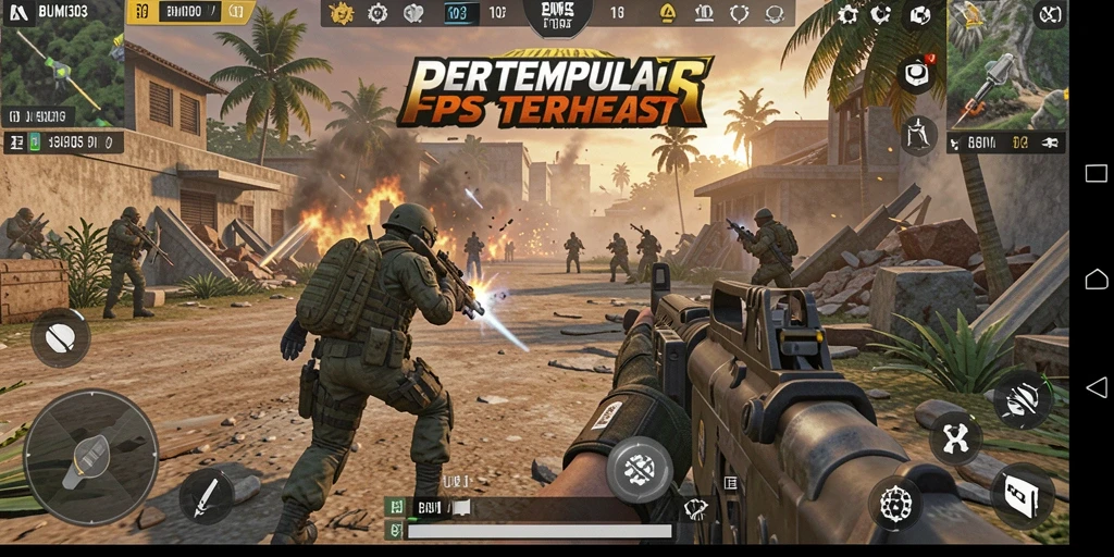 Tampilan antarmuka dan gameplay intens dari BUMI303
