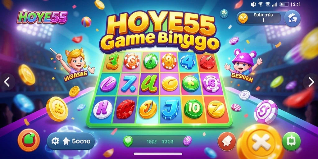 Tampilan gameplay seru HOYE55 dengan pemain menikmati Bingo.