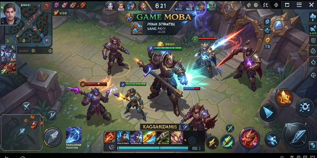 Tangkapan layar menunjukkan aksi seru dalam pertempuran MOBA.