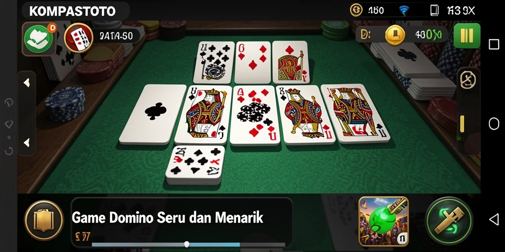 Tampilan gameplay Domino yang seru dan menarik di KOMPASTOTO.
