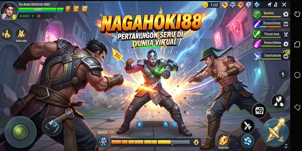 Screenshot gameplay NAGAHOKI88 yang menunjukkan aksi pertarungan seru.