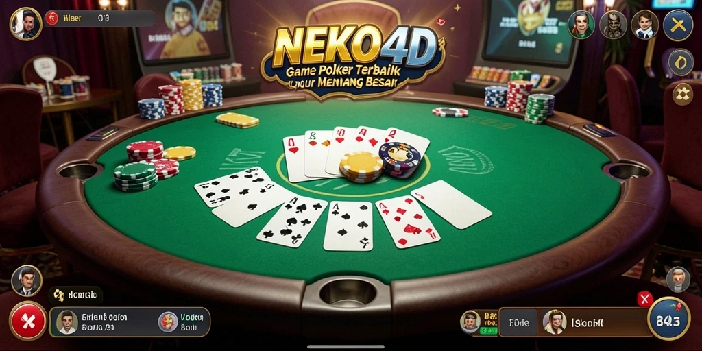 Gambaran gameplay Poker yang menegangkan di NEKO4D.