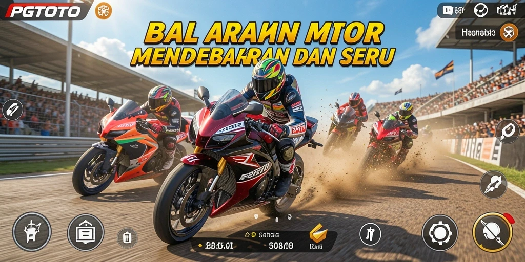 Gameplay PGTOTO yang mendebarkan dengan motor kencang dan trek menantang.