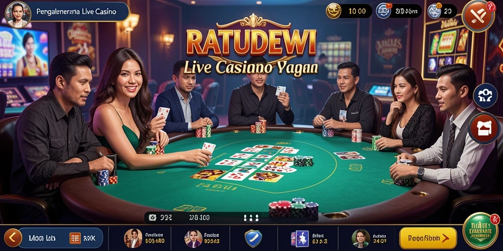 Tampilan gameplay Live Casino di RATUDEWI yang mengasyikkan.