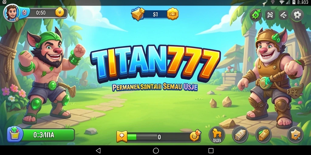 Screenshot TITAN777 menunjukkan gameplay yang seru dan penuh warna.